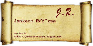 Jankech Rózsa névjegykártya